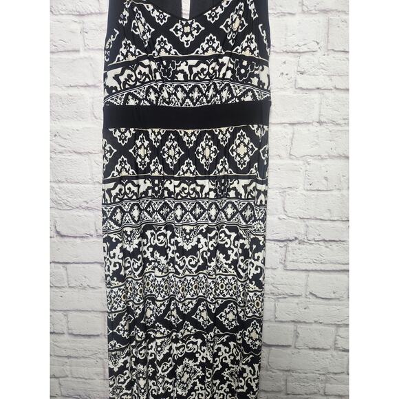 White House Black Market Damask Floral Geometric Mixed Print Maxi Dress Small - Picture 9 of 12
